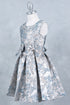 Girls Bow Floral Jaquard Dress 2-12