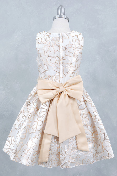 Girls Elegant Floral Embroidery Dress 2-12