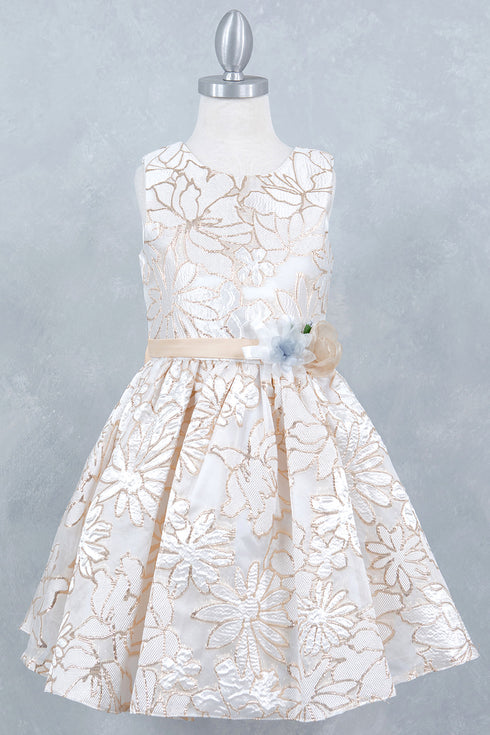 Girls Elegant Floral Embroidery Dress 2-12