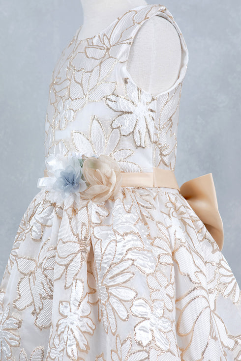 Girls Elegant Floral Embroidery Dress 2-12