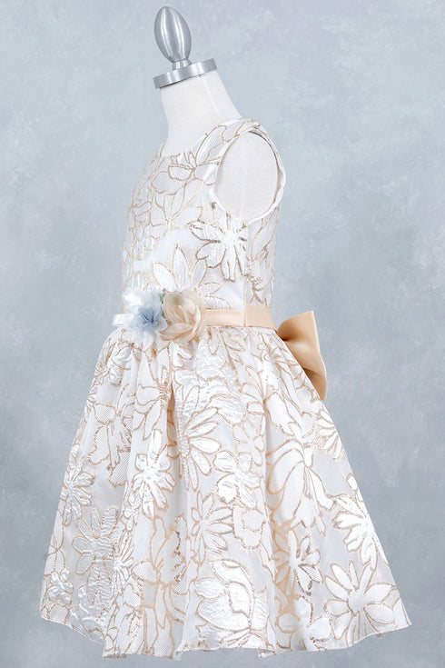 Girls Elegant Floral Embroidery Dress 2-12