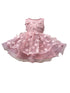 Baby Girls 3D Floral Applique Voluminous Skirt Flower Girl Dress 6-24M