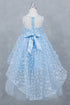 Girls Illusion Princess Top 3D Flower High Low Skirt Flower Girl Dress 2-12