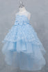 Girls Illusion Princess Top 3D Flower High Low Skirt Flower Girl Dress 2-12
