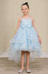 Girls Illusion Princess Top 3D Flower High Low Skirt Flower Girl Dress 2-12