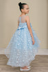 Girls Illusion Princess Top 3D Flower High Low Skirt Flower Girl Dress 2-12