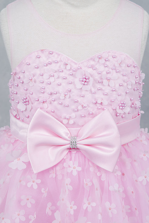 Girls Illusion Princess Top 3D Flower High Low Skirt Flower Girl Dress, Sizes 2-12