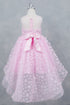 Girls Illusion Princess Top 3D Flower High Low Skirt Flower Girl Dress 2-12