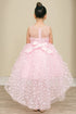 Girls Illusion Princess Top 3D Flower High Low Skirt Flower Girl Dress 2-12