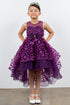 Girls Illusion Princess Top 3D Flower High Low Skirt Flower Girl Dress 2-12