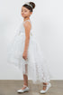 Girls Illusion Princess Top 3D Flower High Low Skirt Flower Girl Dress 2-12