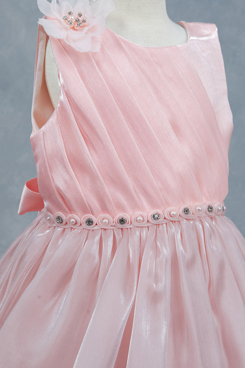 Elegant Baby Girls Satin Party Dress 3-24M