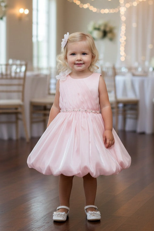 Elegant Baby Girls Satin Party Dress 3-24M