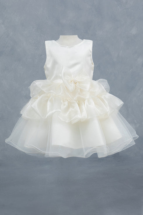 Elegant Baby Girls Ruffled Party Dress 3-24M