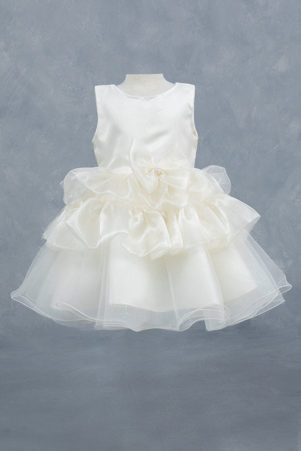 Elegant Baby Girls Ruffled Party Dress 3-24M