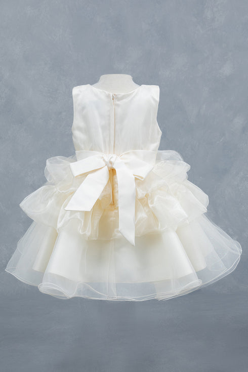 Elegant Baby Girls Ruffled Party Dress 3-24M