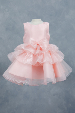 Elegant Baby Girls Ruffled Party Dress 3-24M