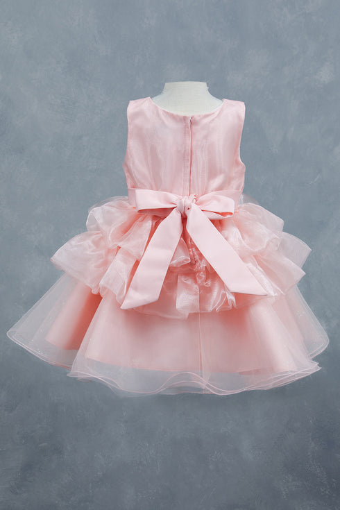 Elegant Baby Girls Ruffled Party Dress 3-24M