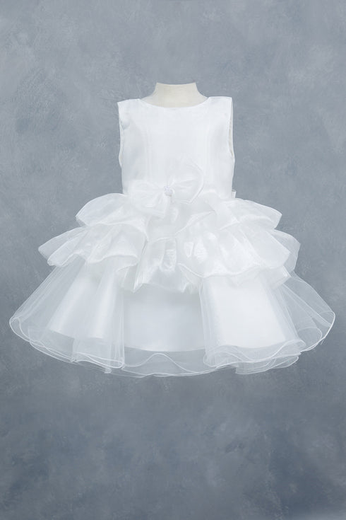 Elegant Baby Girls Ruffled Party Dress 3-24M