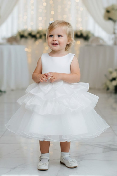 Elegant Baby Girls Ruffled Party Dress 3-24M