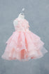 Girls Rhinestone Accent Floral Applique Special Occasion Dress 2-12
