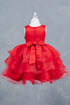 Girls Rhinestone Accent Floral Applique Special Occasion Dress 2-12