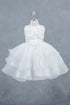 Girls Rhinestone Accent Floral Applique Special Occasion Dress 2-12
