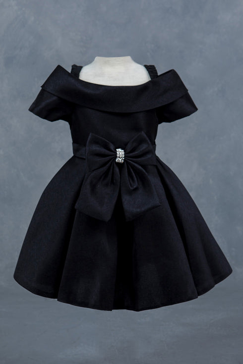 Baby Girls Off Shoulder Collar Bow Flower Girl Dress 6-24M