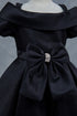 Baby Girls Off Shoulder Collar Bow Flower Girl Dress 6-24M