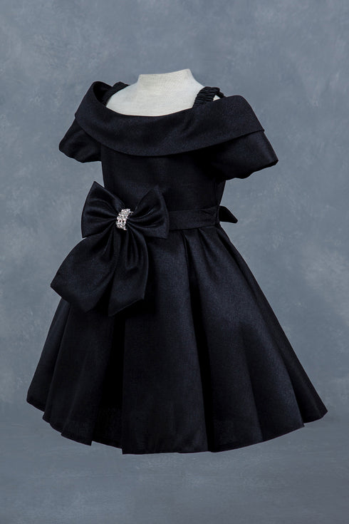 Baby Girls Off Shoulder Collar Bow Flower Girl Dress 6-24M