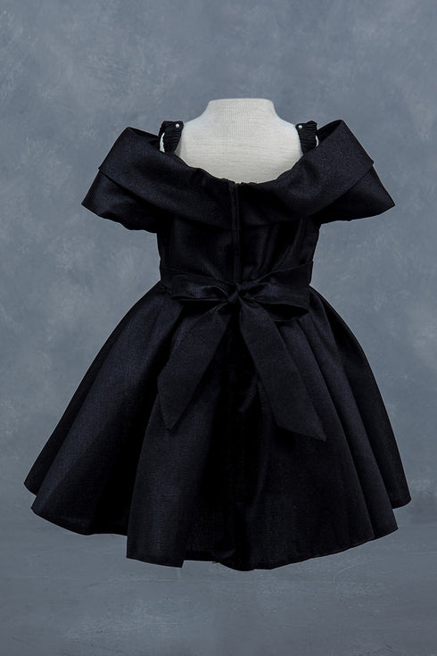 Baby Girls Off Shoulder Collar Bow Flower Girl Dress 6-24M