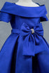 Baby Girls Off Shoulder Collar Bow Flower Girl Dress 6-24M