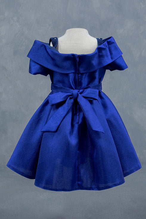 Baby Girls Off Shoulder Collar Bow Flower Girl Dress 6-24M