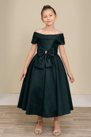 Elegant Off-Shoulder Satin Special Occasion Dress 4-18