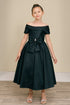 Elegant Off-Shoulder Satin Special Occasion Dress 4-18