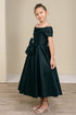 Elegant Off-Shoulder Satin Special Occasion Dress 4-18