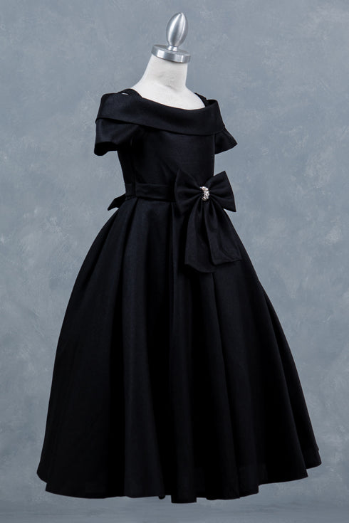 Elegant Off-Shoulder Satin Special Occasion Dress 4-14