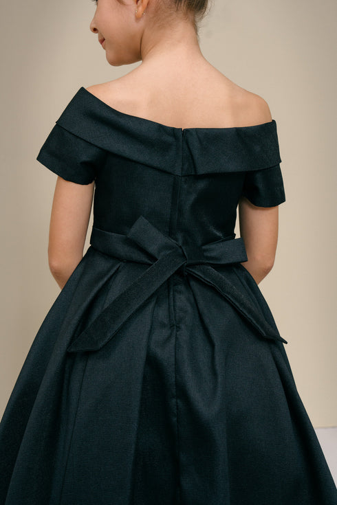 Elegant Off-Shoulder Satin Special Occasion Dress 4-18