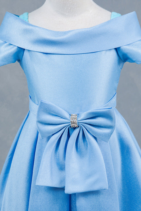 Elegant Off-Shoulder Satin Special Occasion Dress 4-14