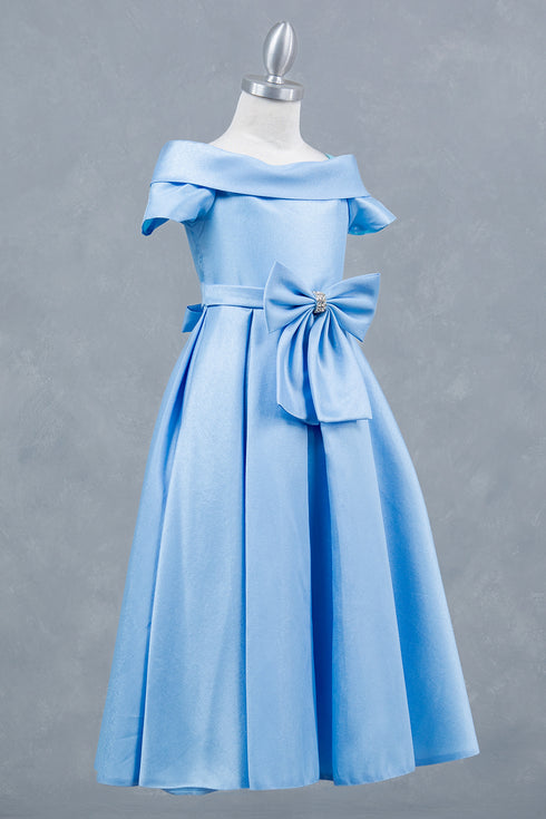 Elegant Off-Shoulder Satin Special Occasion Dress 4-14