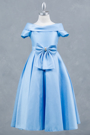 Elegant Off-Shoulder Satin Special Occasion Dress 4-14