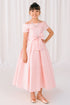 Elegant Off-Shoulder Satin Special Occasion Dress 4-18