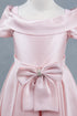 Elegant Off-Shoulder Satin Special Occasion Dress 4-14