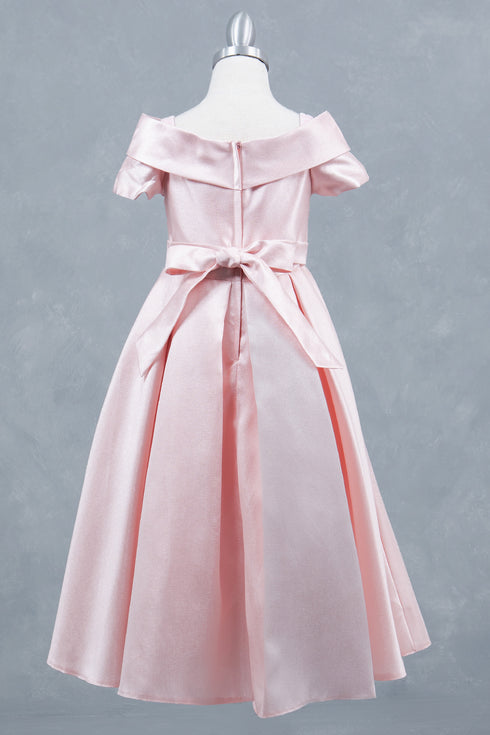 Elegant Off-Shoulder Satin Special Occasion Dress 4-14