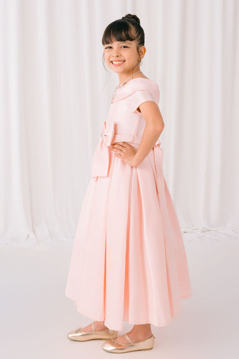 Elegant Off-Shoulder Satin Special Occasion Dress 4-18