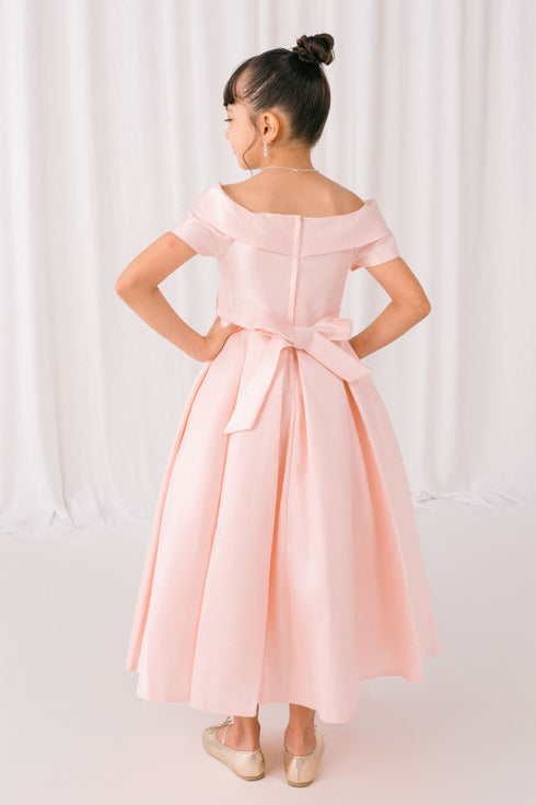 Elegant Off-Shoulder Satin Special Occasion Dress 4-18