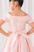 Elegant Off-Shoulder Satin Special Occasion Dress 4-18