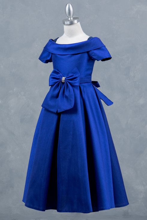 Elegant Off-Shoulder Satin Special Occasion Dress 4-14