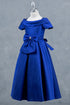 Elegant Off-Shoulder Satin Special Occasion Dress 4-14