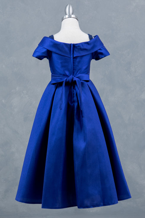 Elegant Off-Shoulder Satin Special Occasion Dress 4-14